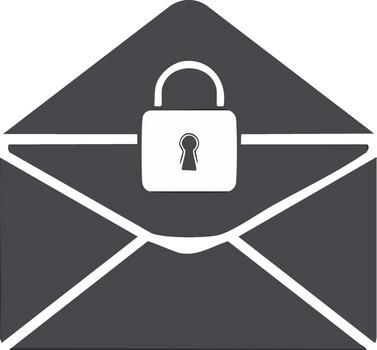 Secure email message with padlock icon representing data protection and confidential communication vector