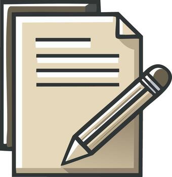 Writing on Documents with Pencil Illustration Paperwork Information Design Element Concept vector