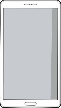 Modern tablet device outline with a simple gray screen and a home button vector