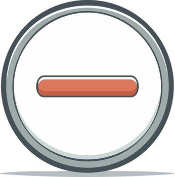Rounded shape with an orange bar symbol representing a negative or subtract operation vector