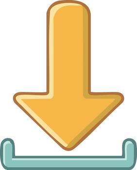 Modern Cartoon Download Symbol for Digital Data Transfer and Web Interface vector