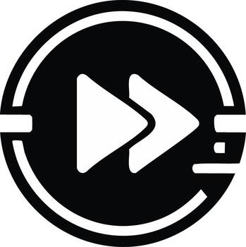 moderno negro circular rápido adelante omitir medios de comunicación jugador controlar símbolo vector