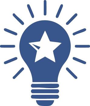 Light Bulb Icon with Star Shape Innovation Concept Ideas Generation Design vector