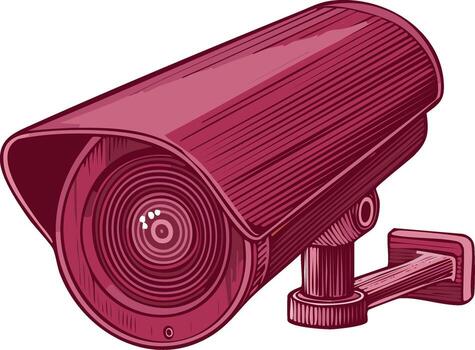 un rojo seguridad cámara en un blanco antecedentes vector