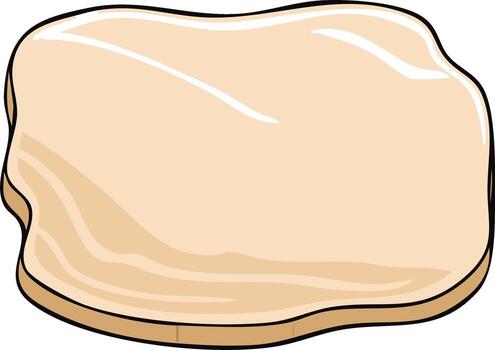 Illustration of a melted cheese slice with a slightly uneven edge and highlights vector