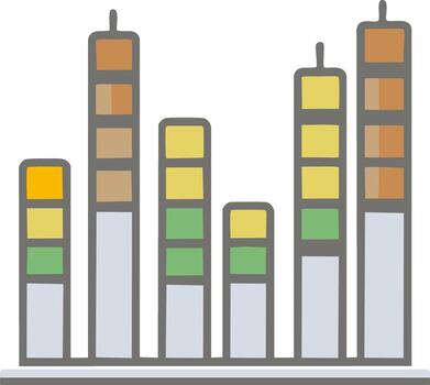 vistoso columnas mostrando variable alturas con apilado segmentos vector