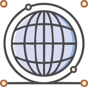 Global network earth globe with connection lines digital communication icon illustration vector