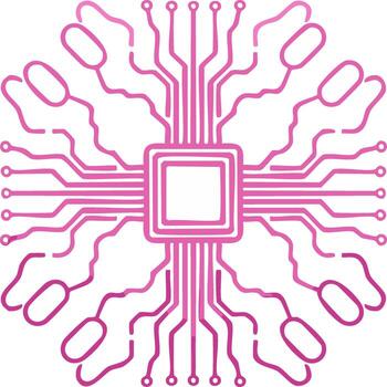 Pink Processor Mandala Illustration for Technology and Design Projects vector