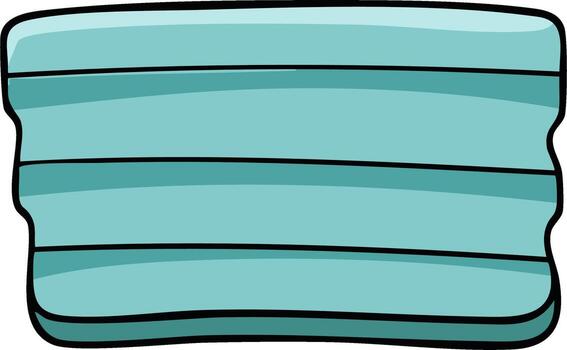 Blue striped soft folded fabric material with rounded edges vector