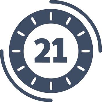 Twenty One Circular Icon Minimalist Illustration Timer Design Isolated vector