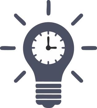 Deadline approaching symbol lightbulb clock idea for project management vector