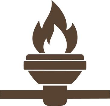 Silhouette Torch with Flame Icon Representing Triumph, Hope, and Enlightenment vector