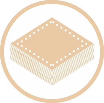 Isometric Icon of a Stack of Perforated Paper Sheets in a Circle vector