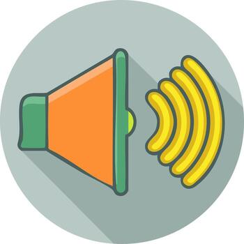 Loudspeaker icon with sound waves emanating outwards communication concept vector