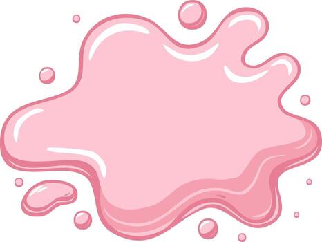 rosado líquido gota con pequeño gotas y lustroso Destacar vector