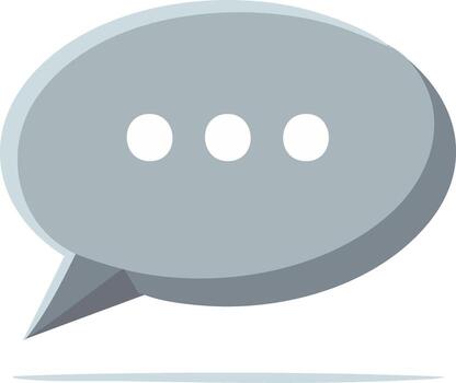 gris habla burbuja icono con elipsis simbolizando mecanografía o un pausa en conversacion vector