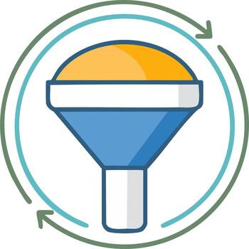 Continuous process and conversion funnel cycle icon vector