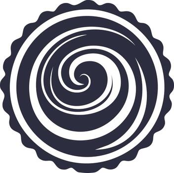 Abstract Round Swirl Design with Scalloped Edges Simple Elegant Decoration vector
