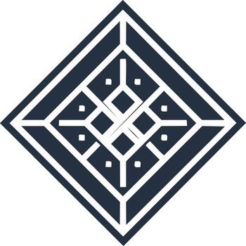 resumen geométrico rombo símbolo con un simétrico lineal modelo aislado ilustración vector