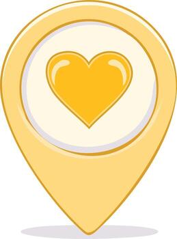 Location pointer or map marker featuring a heart shape. illustration of navigation pin for favorite spot vector
