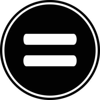 Equality Symbol Graphic with Horizontal Lines in a Bold Circular Frame Emblem vector