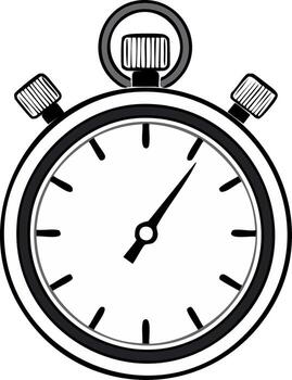 Classic Stopwatch with Two Buttons and a Ring on Top Ready for Timing vector