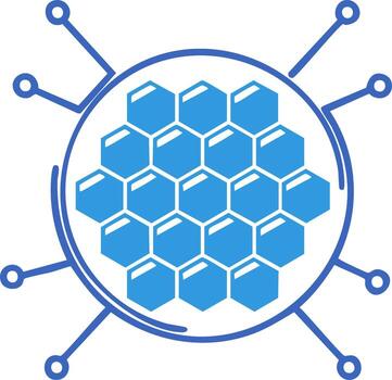 Hexagonal Network Symbolizes Interconnectedness with Circle Node Structure Represents Neural Connections and Technology vector