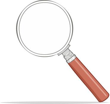 Magnifying Glass Close-Up Illustration Exploring, Searching, Investigating Objects vector