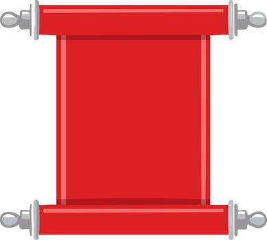Red scroll illustration, a blank banner with space for content, isolated vector