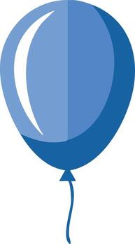 Simple Blue Balloon With String Floating Graphic vector