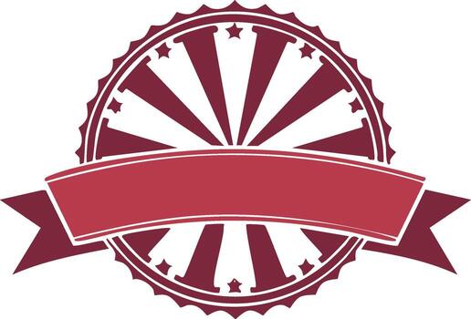 Elegant Circular Insignia with Ribbon Banner for Message or Branding vector