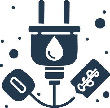Conceptual Icon of Utility Expenses with Power Plug Water Drop and Price Tag vector