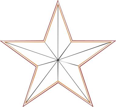 Five pointed star design illustration. Geometric shape with multiple colors vector
