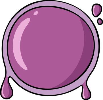 Animated purple round frame with drips and bubbles, perfect for text or image overlay vector