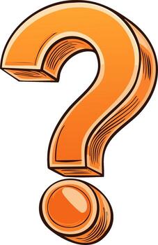 negrita naranja estilizado pregunta marca 3d ilustración simbolizando consulta y incertidumbre vector