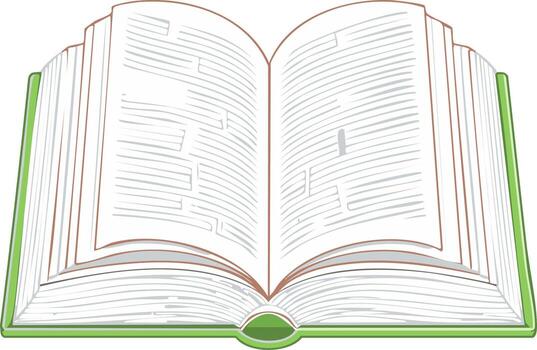 Open Book with Lined Pages Illustration for Reading, Education and Learning Concepts vector