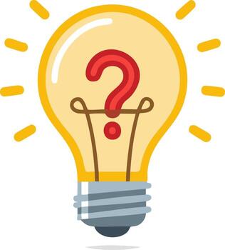 Light bulb with a question mark symbolizing curiosity and the search for solutions vector