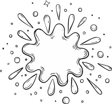 Outlined Splash with Droplets and Starburst Design Element for Creative Projects vector