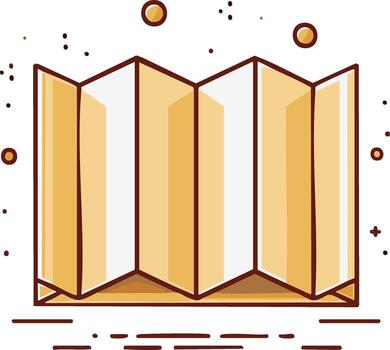 Open Folded Map with Abstract Elements Indicating Travel or Discovery vector