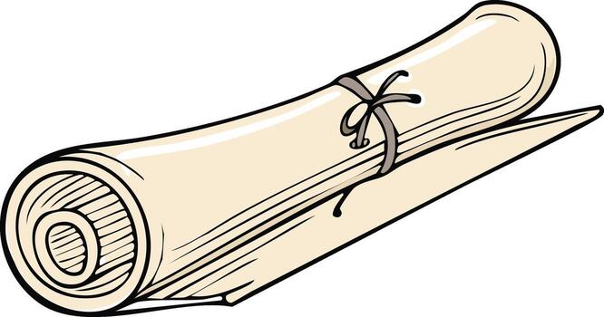Rolled Parchment Scroll Tied with String vector