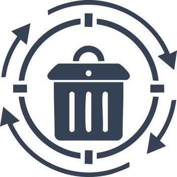 Recycling trash can with arrows in a circular pattern illustration vector