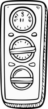 Doodle Style Timer with Clock and Dials for Cooking or Industrial Use vector