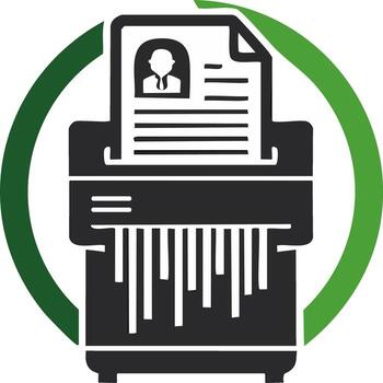 Document Shredding Data Destruction Confidential Records Disposal Concept vector