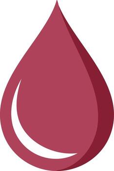 Maroon Fluid Drop with Glossy Reflection - Abstract Liquid Symbol vector