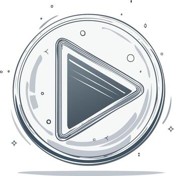 Artistic Hand Drawn Style Play Button Icon for Digital Media Content and Playback vector