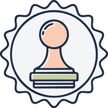 Handheld Rubber Stamp Icon with Seal and Handle vector