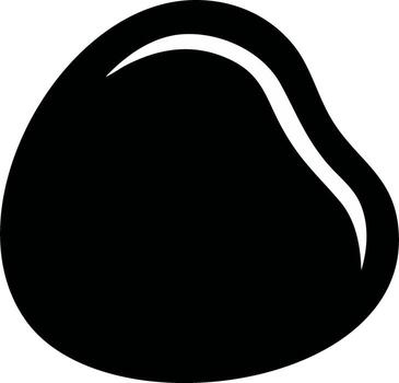 Glossy black drop icon abstract smooth stone or liquid blob shape graphic vector