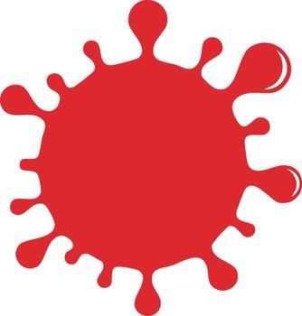 Red Fluid Splash Blob with Droplets isolated on White for Design and Illustration vector