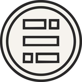 Abstract Geometric Symbol with Circular Outline and Rectangular Elements vector