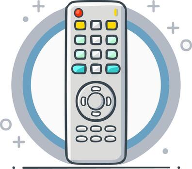 moderno remoto controlar dispositivo con numeroso botones para medios de comunicación controlar y navegación vector